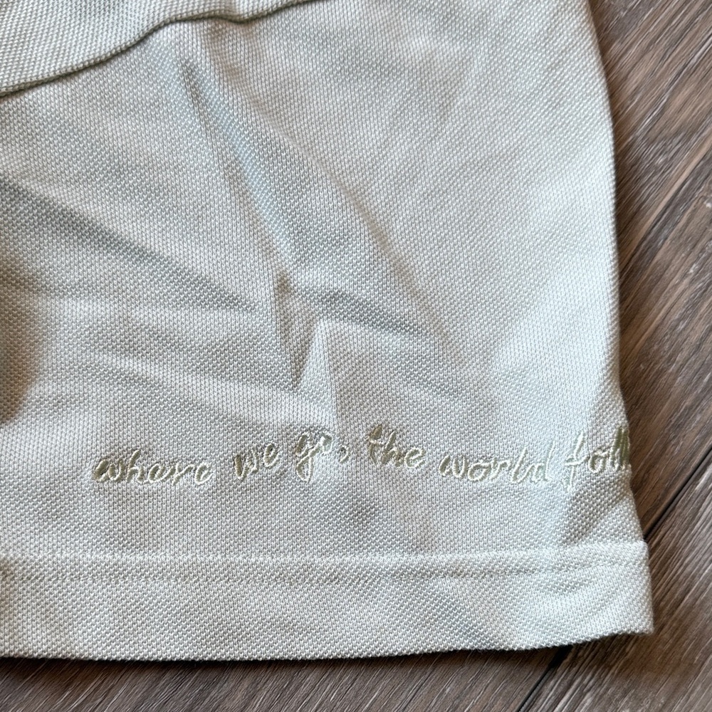 Adidas Cropped Pique Polo in Linen Green - Picture 10 of 13